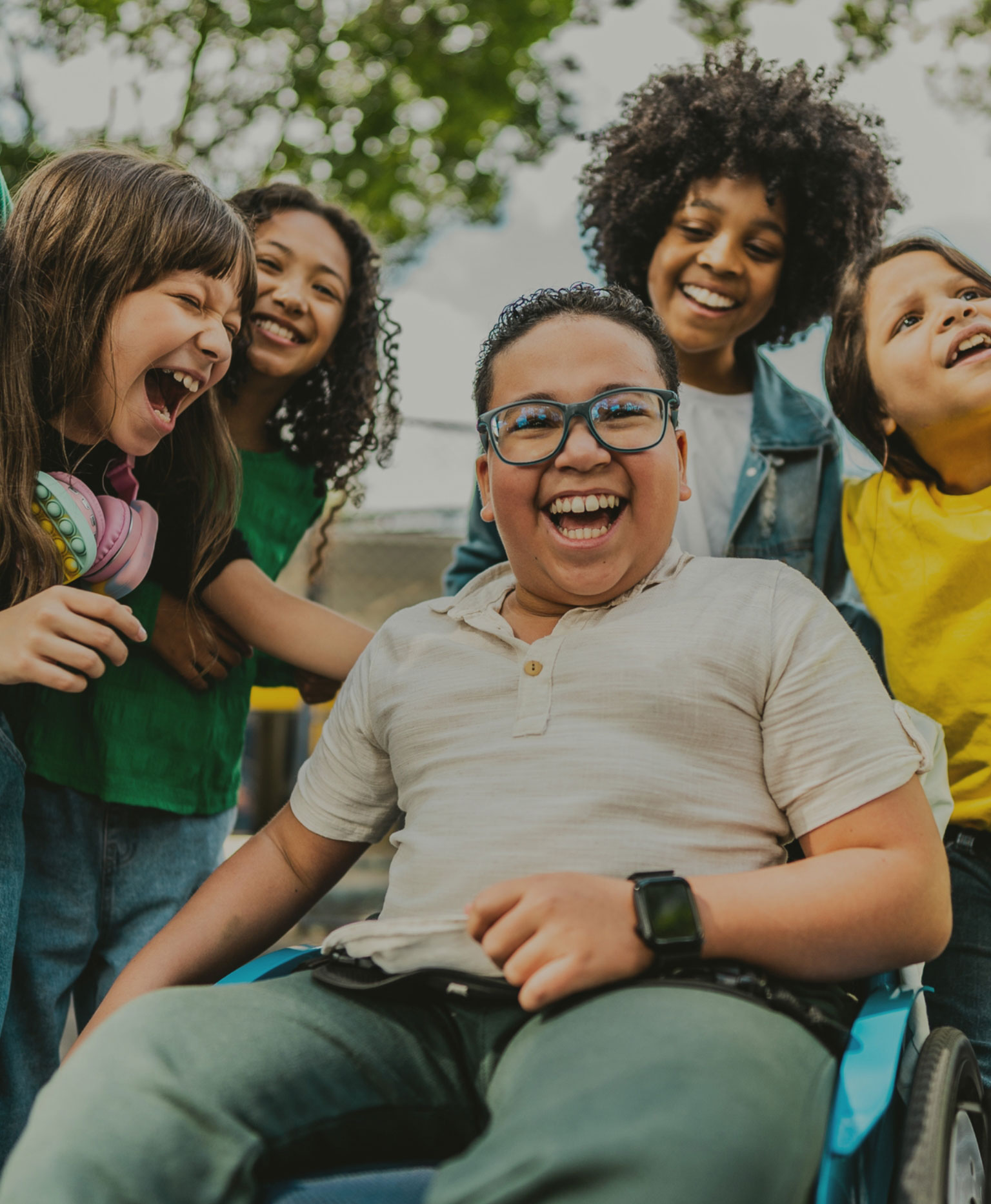 Happy group of kids smiling