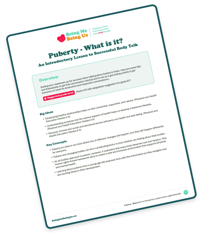 Puberty What is it? Lesson Plan cover page