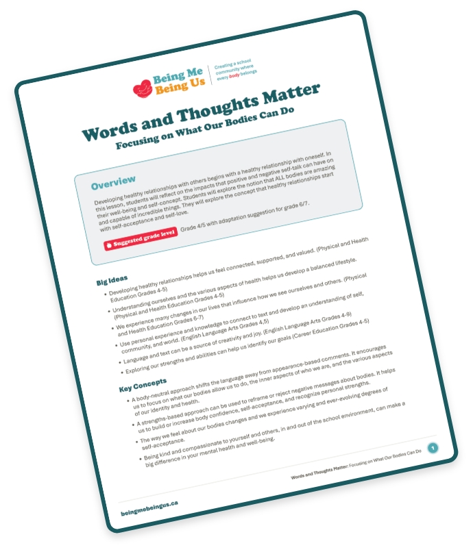 Words and Thoughts Matter Lesson Plan cover page