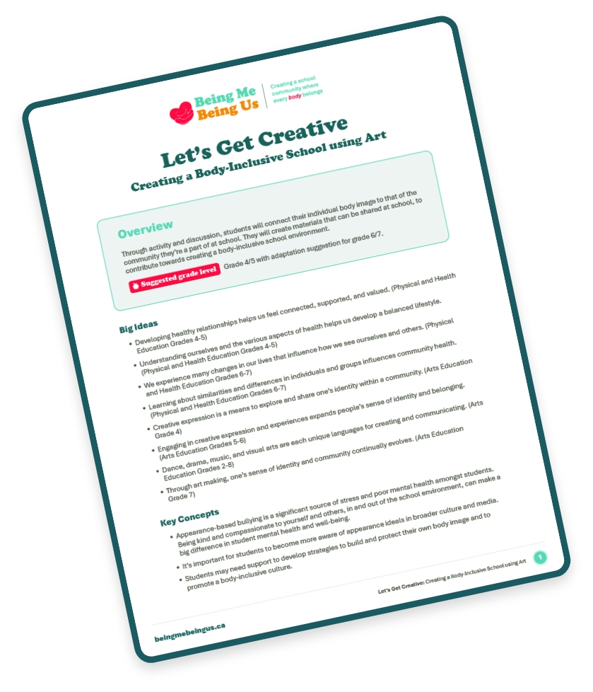 Let's Get Creative Lesson Plan cover page